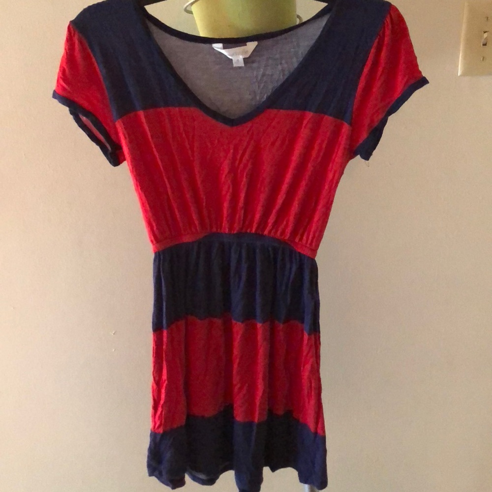 Red and blue dress